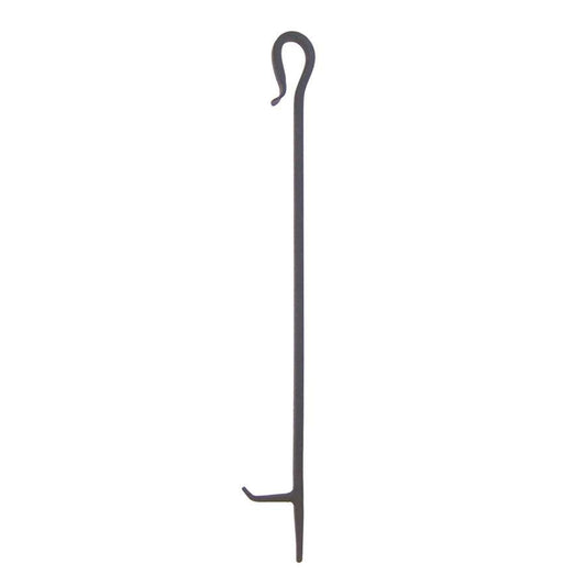 Minuteman International Shepherd's Hook Poker 28in | Wrought Iron Graphite Powder Coated | Indoor & Outdoor Fireplace Tool | 28 in H | Model WR-21P