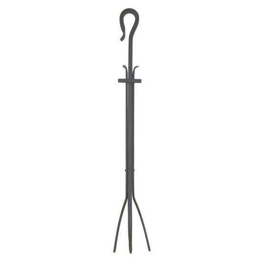 Minuteman International Shepherd's Hook Tong 28in | Graphite Powder-Coated Wrought Iron Fireplace Tool | Indoor & Outdoor Hearth | Model WR-21T