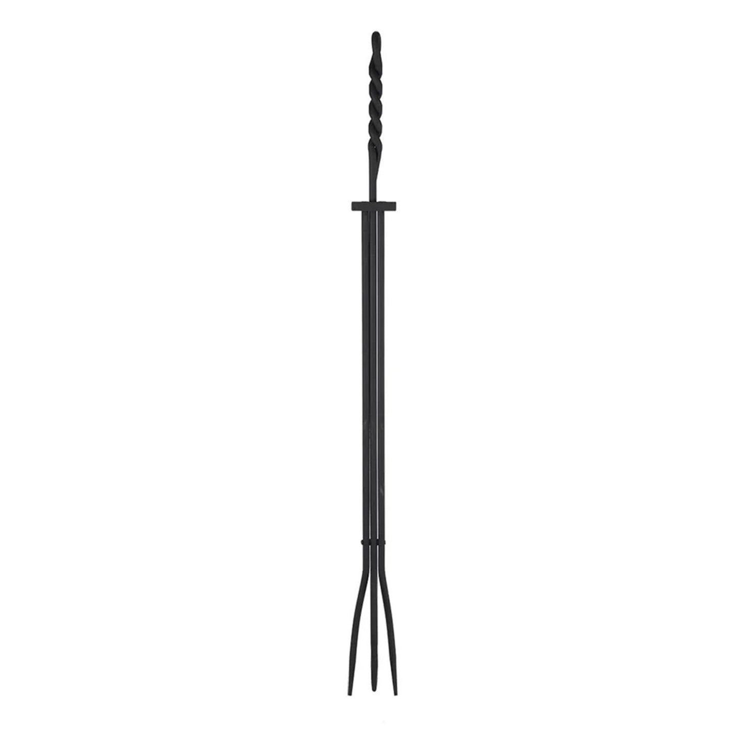Minuteman International WRL-02T 36in Extra Long Rope Design Tongs | Black Wrought Iron Fireplace Tool | Hearth & Wood Stove Accessory | Model WRL-02T