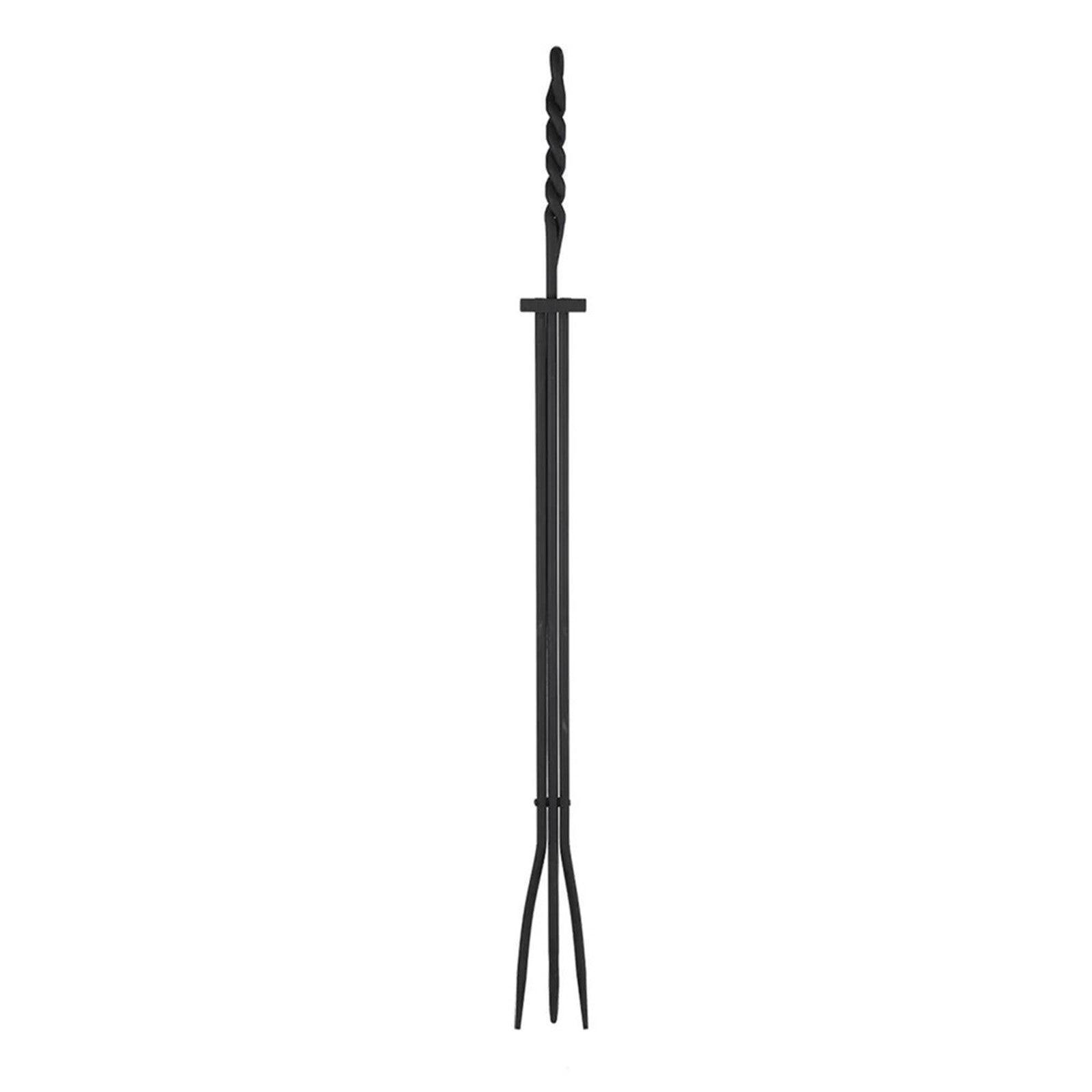 Minuteman International WRL-02T 36in Extra Long Rope Design Tongs | Black Wrought Iron Fireplace Tool | Hearth & Wood Stove Accessory | Model WRL-02T