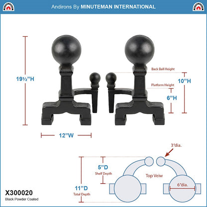 Minuteman International Ball Andirons