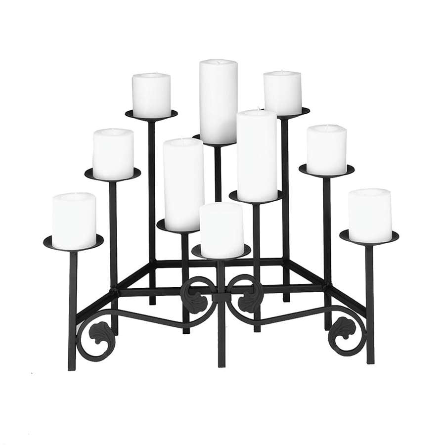 Minuteman International X304100 8-Light Candelabra | Traditional Black Iron | Hearth & Tabletop Decor | 24 x 19 x 14 in | Model X304100