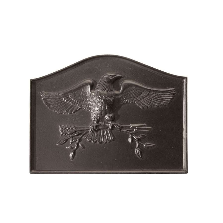 Minuteman International American Eagle Fireback | Traditional Cast Iron Black | Fireplace Heat Reflector & Brick Protector | Model X670500