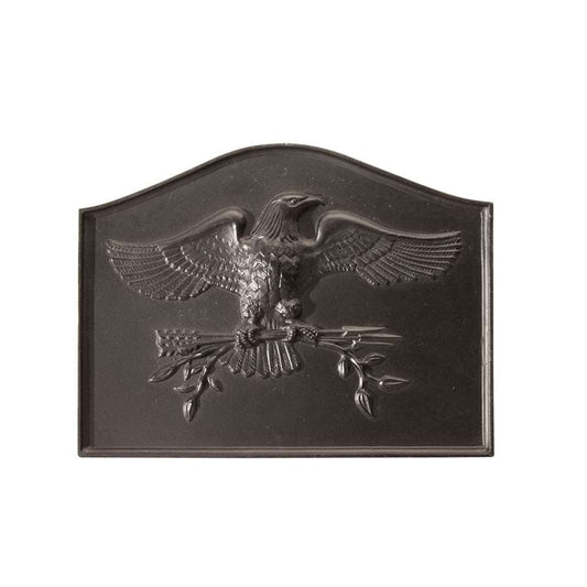 Minuteman International American Eagle Fireback | Traditional Cast Iron Black | Fireplace Heat Reflector & Brick Protector | Model X670500