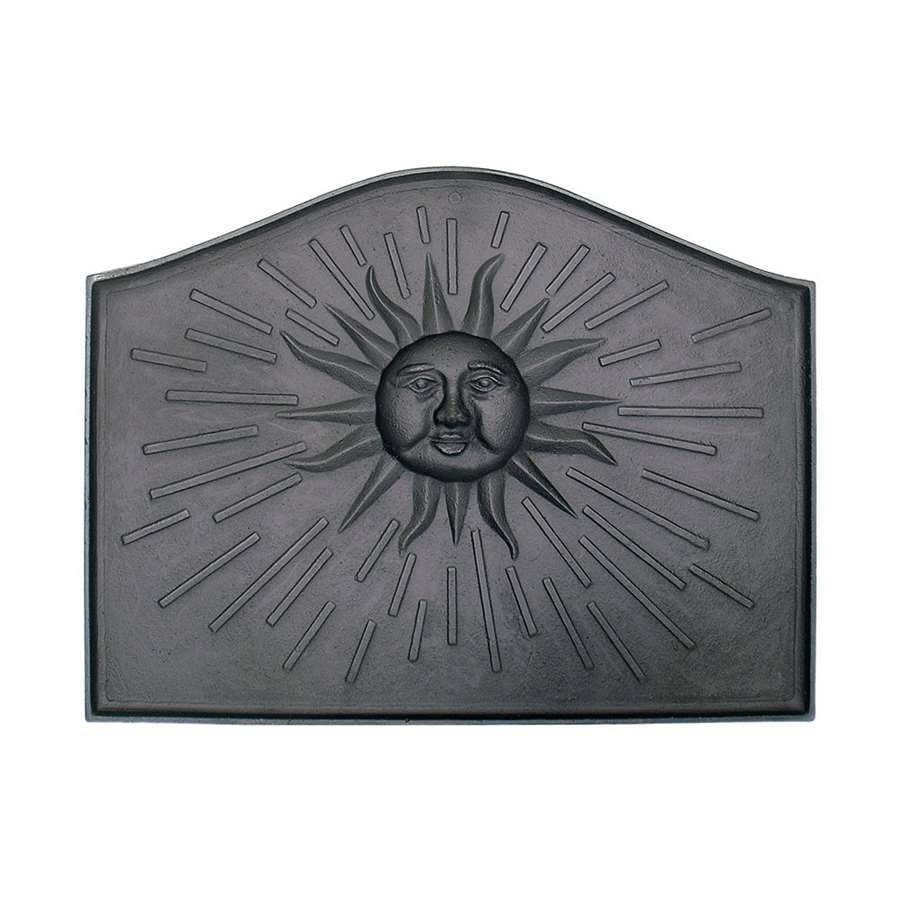 Minuteman International Sun Fireback 24in W x 18in H | Traditional Cast Iron Black | Wood & Gas Fireplace Heat Reflector & Protector | Model X670510