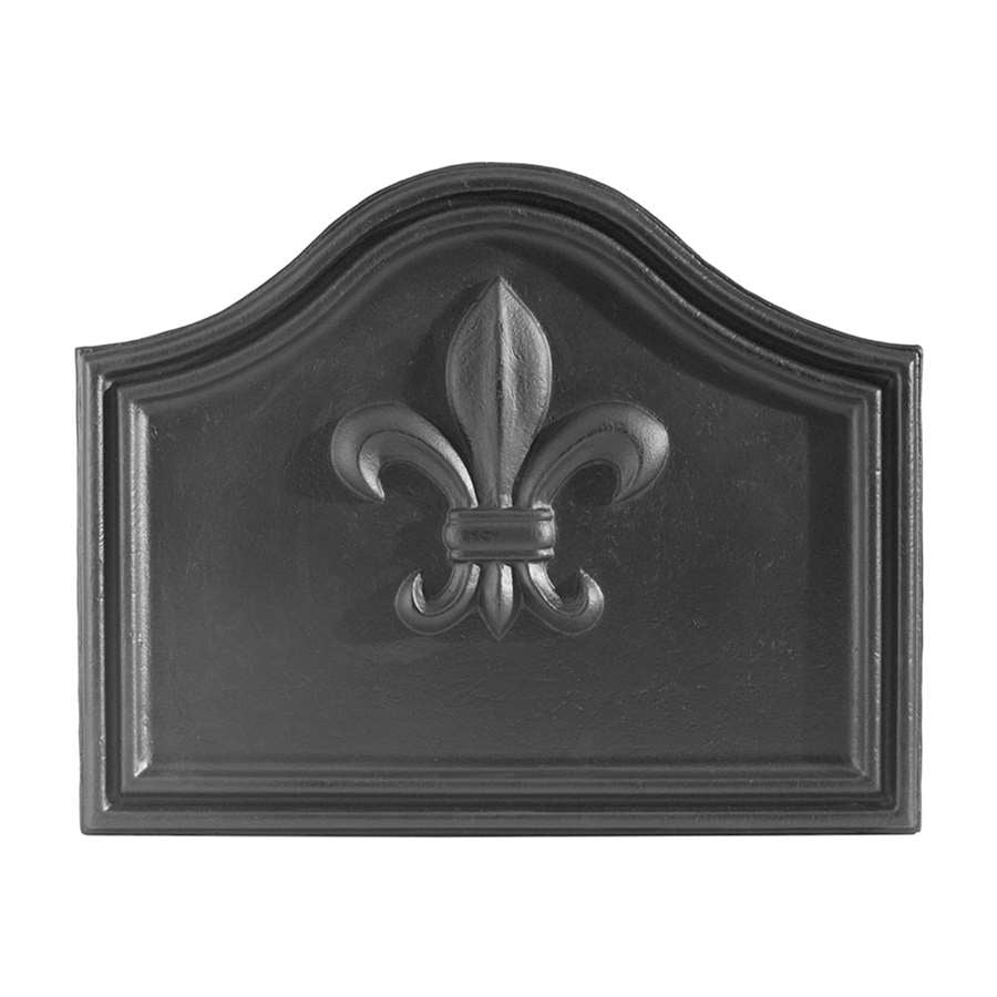 Minuteman International Fleur de Lys Fireback | Black Cast Iron Fireplace Accessory | Wood & Gas Fireplace Heat Radiator | Model X670520