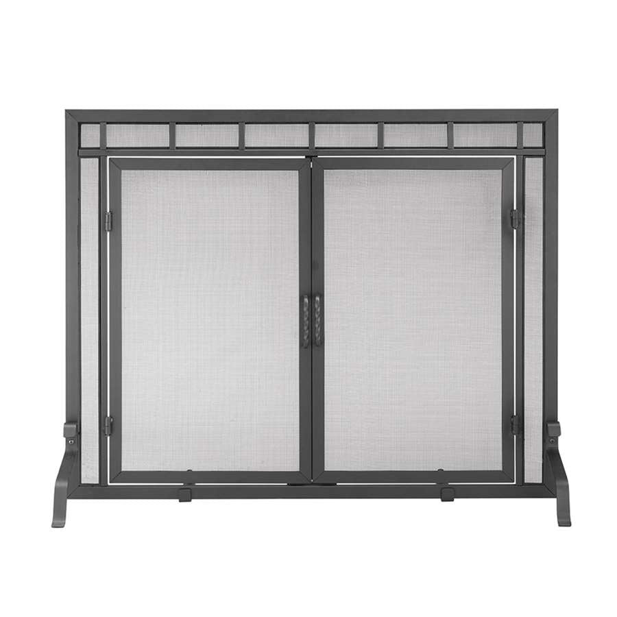 Minuteman International Mission-Style Fireplace Screen | Black Wrought Iron | Living Room & Hearth Safety | 39 x 5 x 31 in | Model X800285