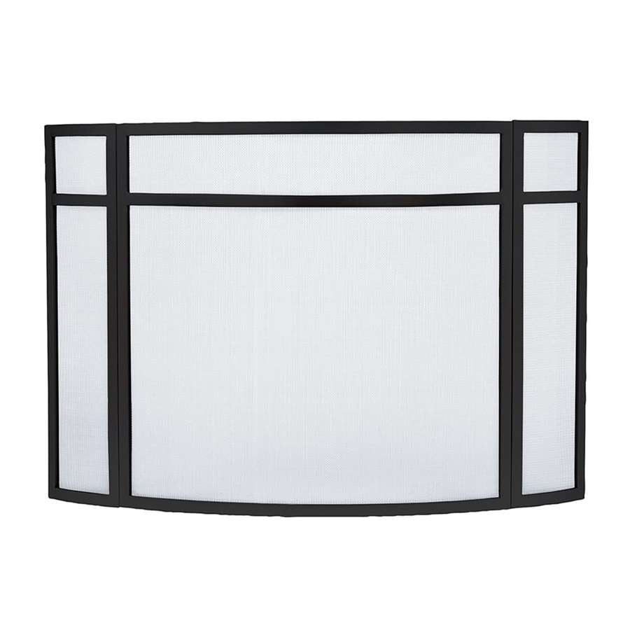 Minuteman International X800493 31in Black Wrought Iron Fireplace Screen | Traditional 3-Panel Curved | Living Room & Hearth Safety | Model X800493