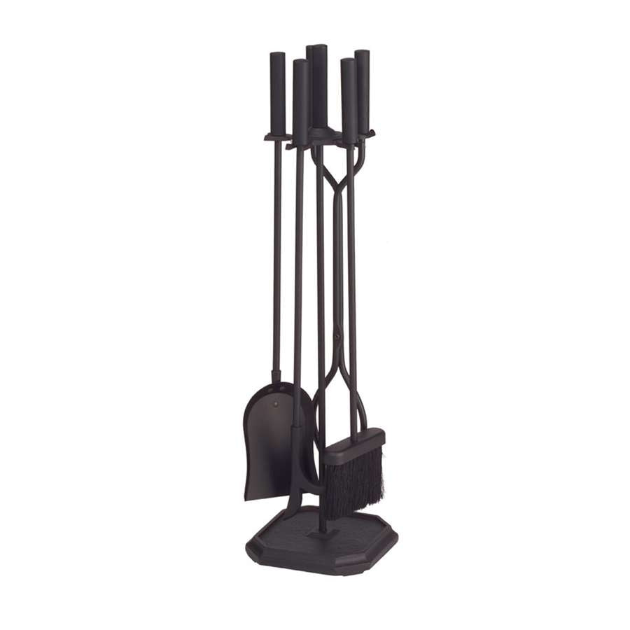 Minuteman International Black 4-Tool Fireplace Tool Set | Iron with Black Finish | Hearth & Living Room Fireplace Accessory | Model X810842