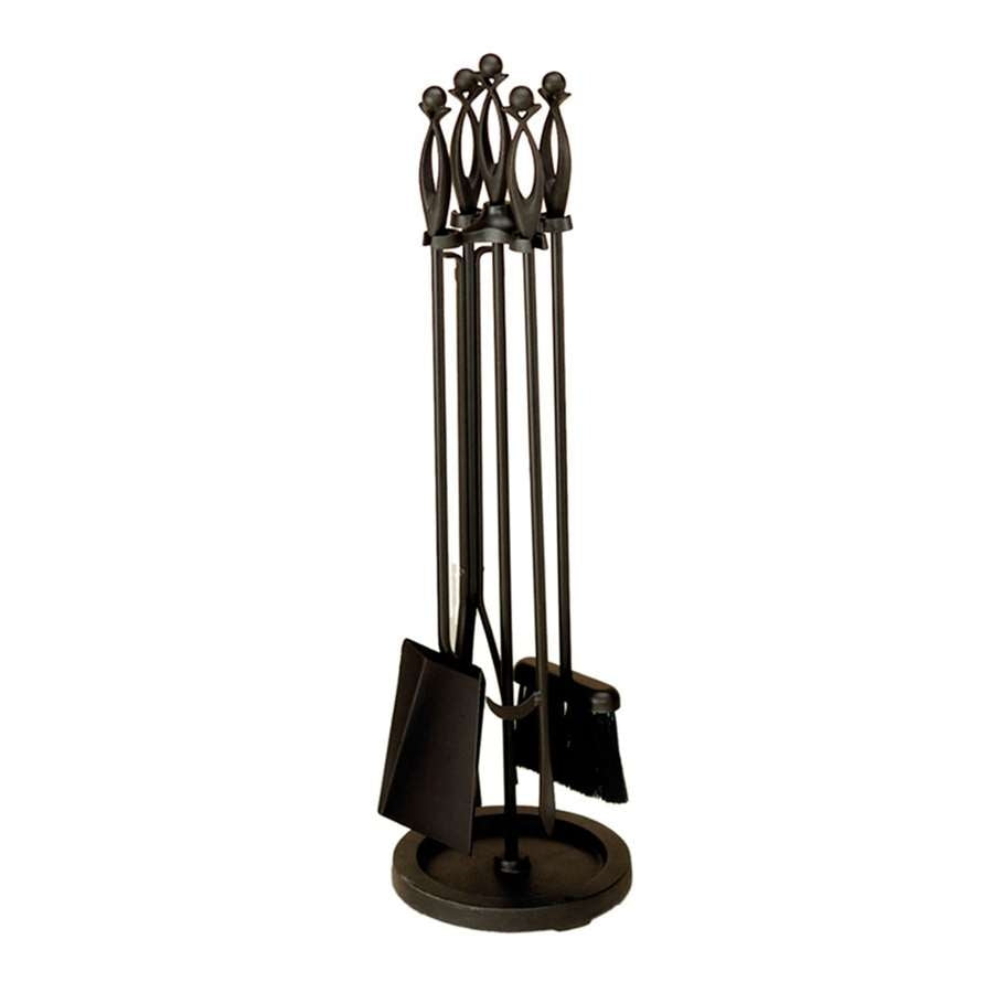 Minuteman International X850310 31in H 4-Tool Fireplace Tool Set | Black Wrought Iron | Hearth & Living Room Fireplace Accessory | Model X850310