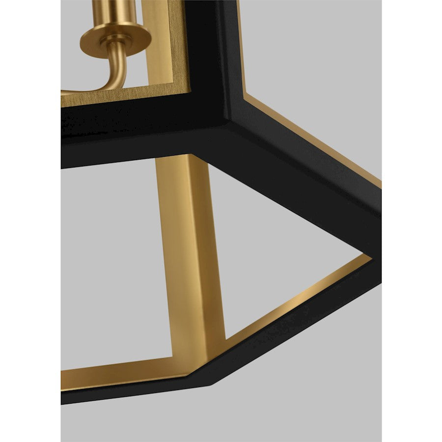 4 Light Medium Lantern, Midnight Black