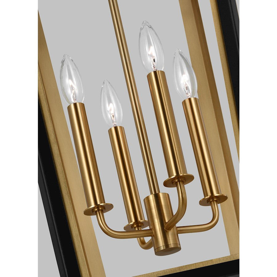 4 Light Medium Lantern, Midnight Black