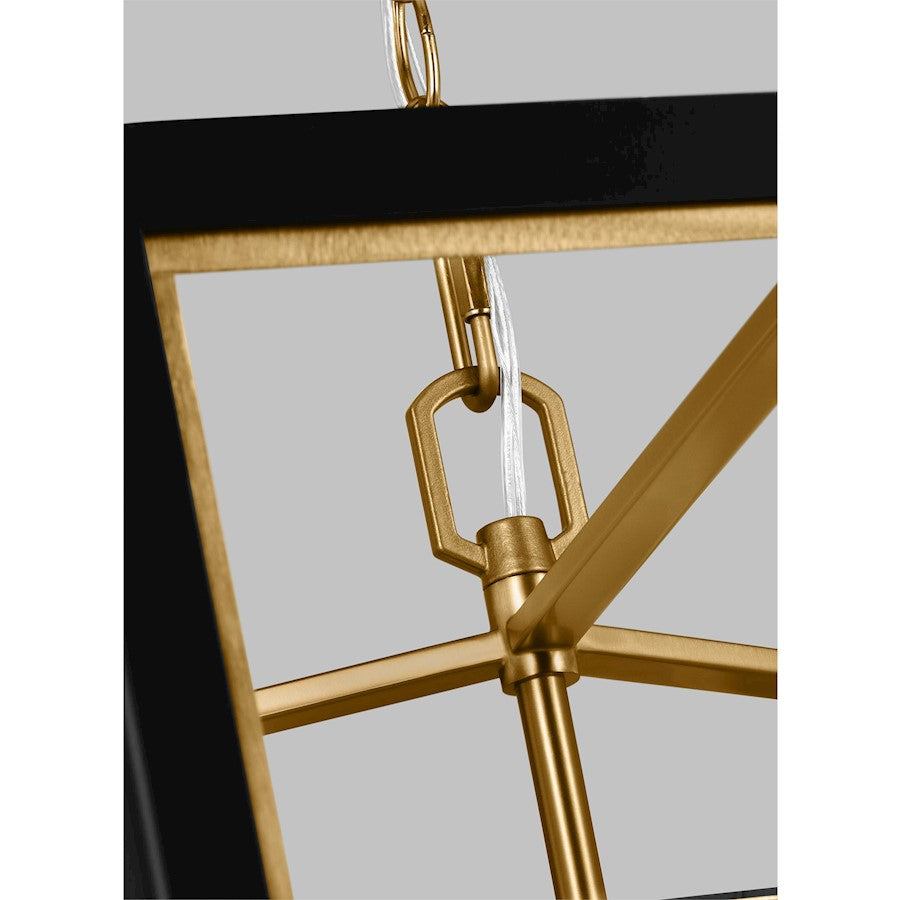 6 Light Large Lantern, Midnight Black