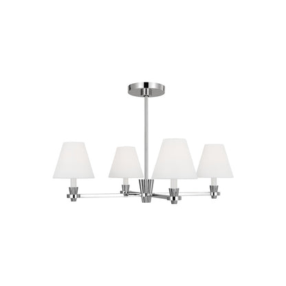 4-Light Medium Chandelier, Nickel