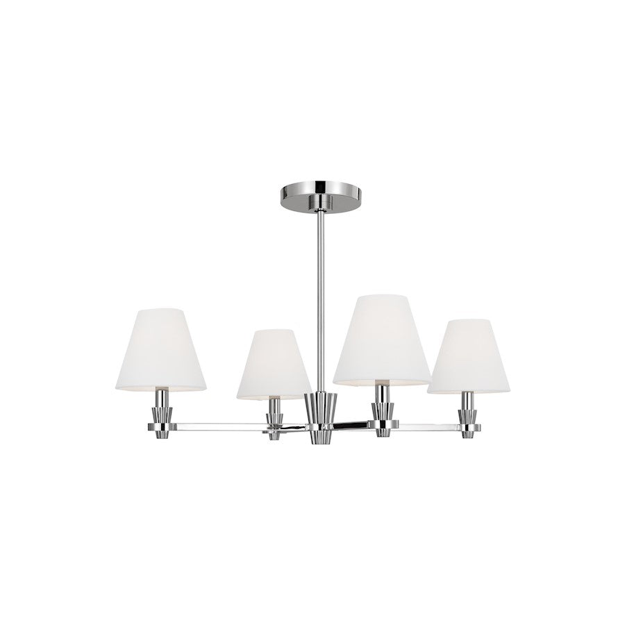 4-Light Medium Chandelier, Nickel