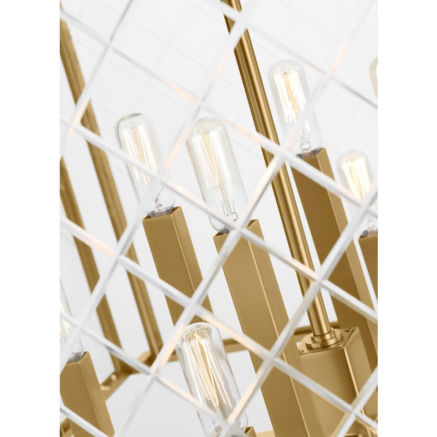 8 Light Large Lantern, Brass