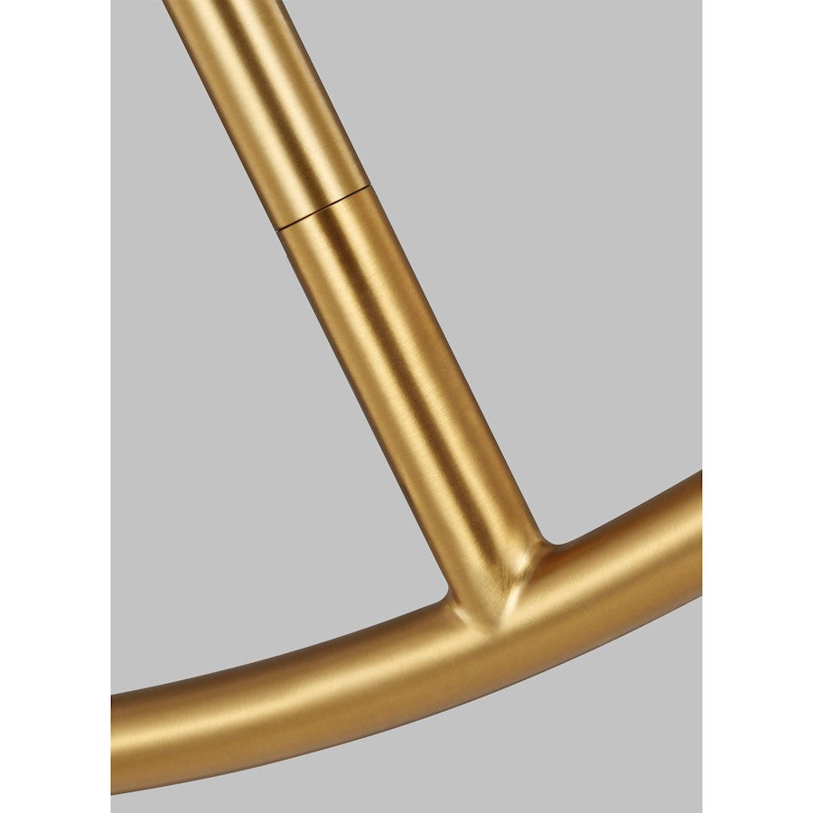 2-Light Linear Chandelier, Brass