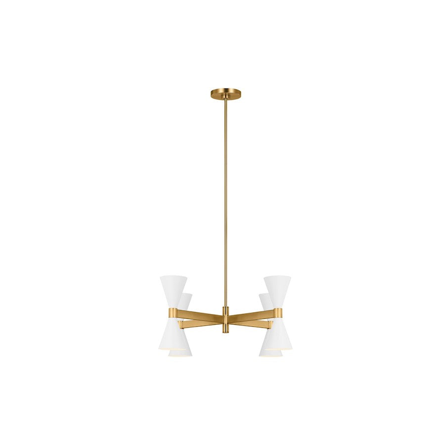 8 Light XL Chandelier, White