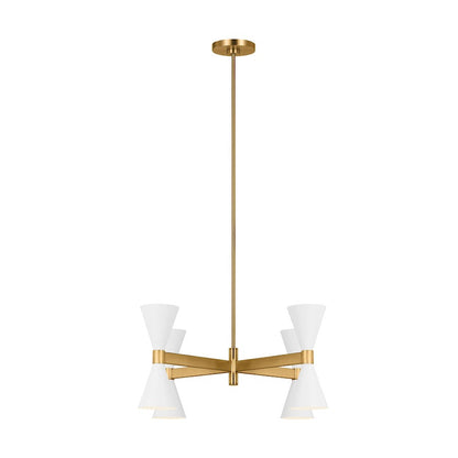 8 Light Large Chandelier, White