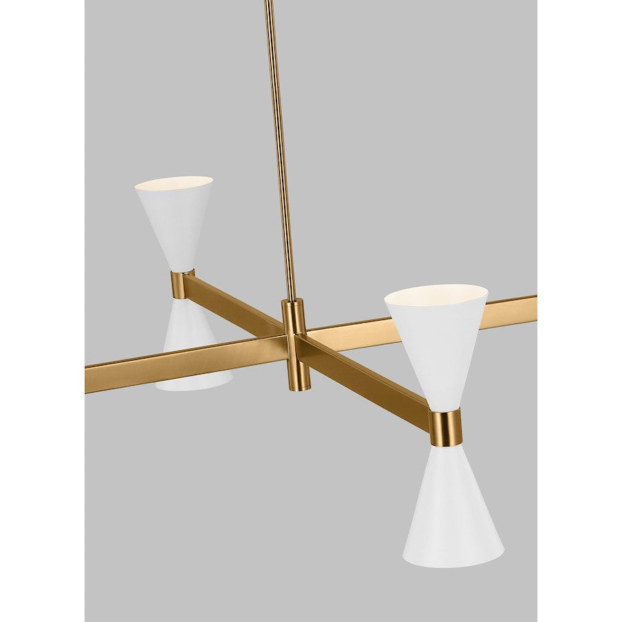 8 Light Large Chandelier, White