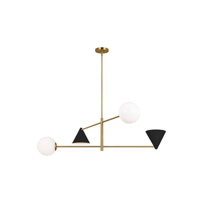4-Light Chandelier, Black