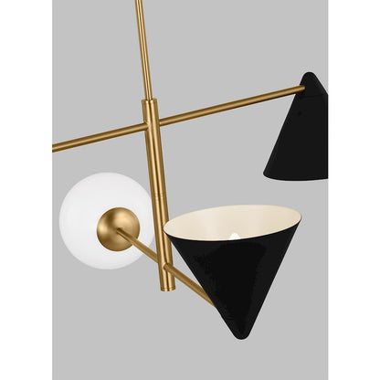 4-Light Chandelier, Black