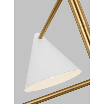 4-Light Large Chandelier, White