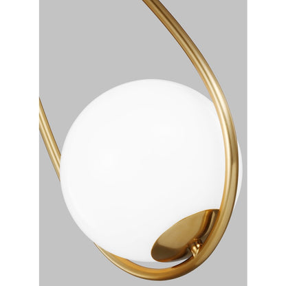 1 Light Pendant, Burnished/Milk