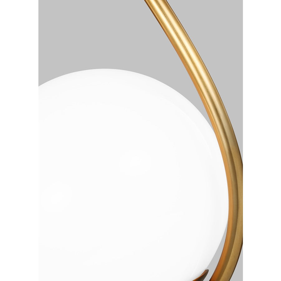 1 Light Pendant, Burnished/Milk