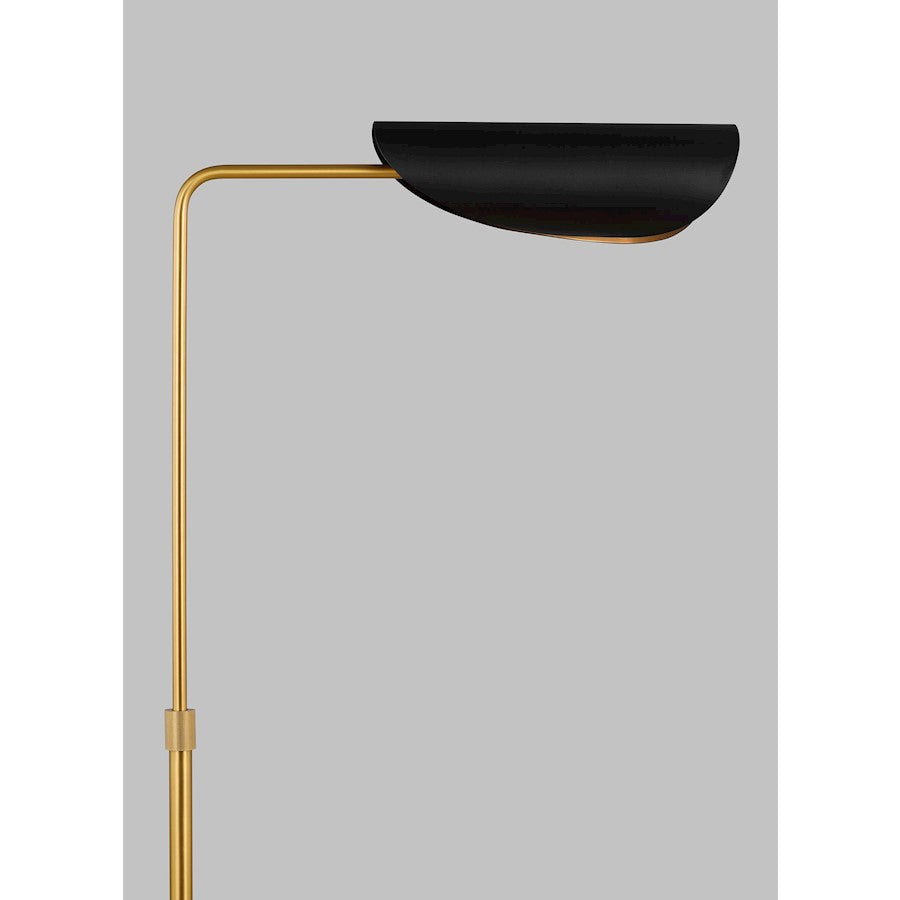 Visual Comfort Studio Tresa 1-Lt Task Floor Lamp, Black/Brass
