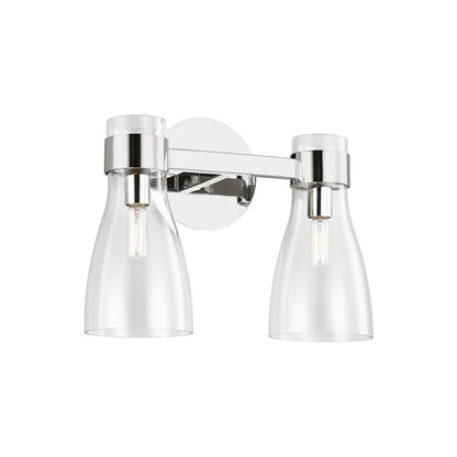 2 Light Bathroom Vanity Light, Polished Nickel