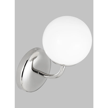 1 Light Bathroom Vanity Light, Polished Nickel