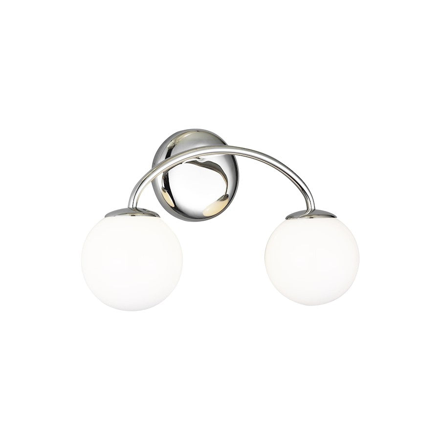 2 Light Bathroom Vanity Light, Polished Nickel