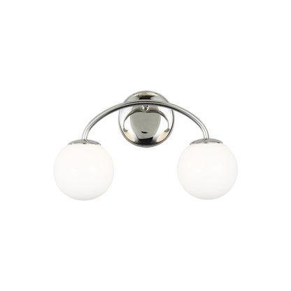 2 Light Bathroom Vanity Light, Polished Nickel