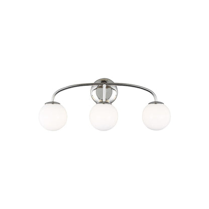 3 Light Bathroom Vanity Light, Polished Nickel