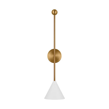 Visual Comfort Studio Cosmo 1-Lt XL Sconce, White/Brass - AEW1041MWTBBS