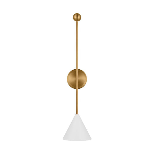 Visual Comfort Studio Cosmo 1-Lt XL Sconce, White/Brass - AEW1041MWTBBS