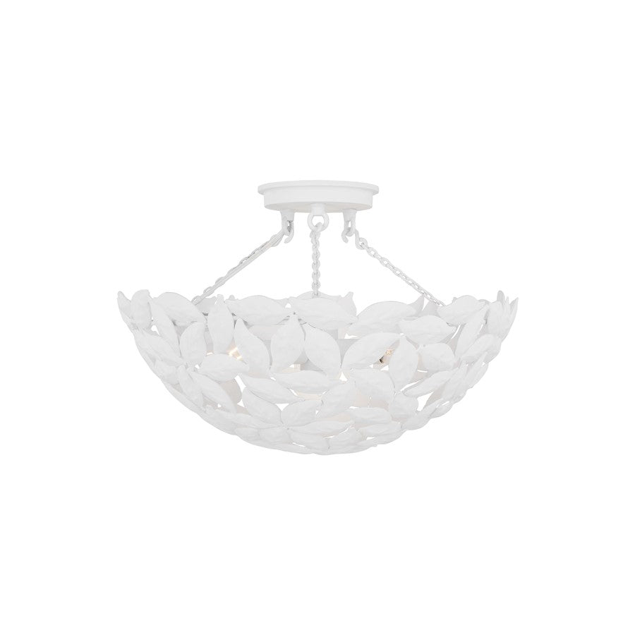 Visual Comfort Studio Kelan 3 Light Semi Flush Mount, Textured White - AF1173TXW