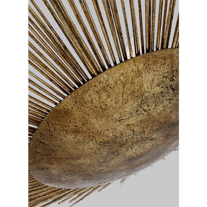 4 Light Wide Pendant, Antique Gild