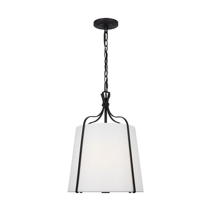 Visual Comfort Studio Leander 1-Lt Small Hanging Shade, Steel/White - AP1241SMS