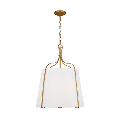 Visual Comfort Studio Leander 3 Light Hanging Shade, Ant Gild/White - AP1253ADB