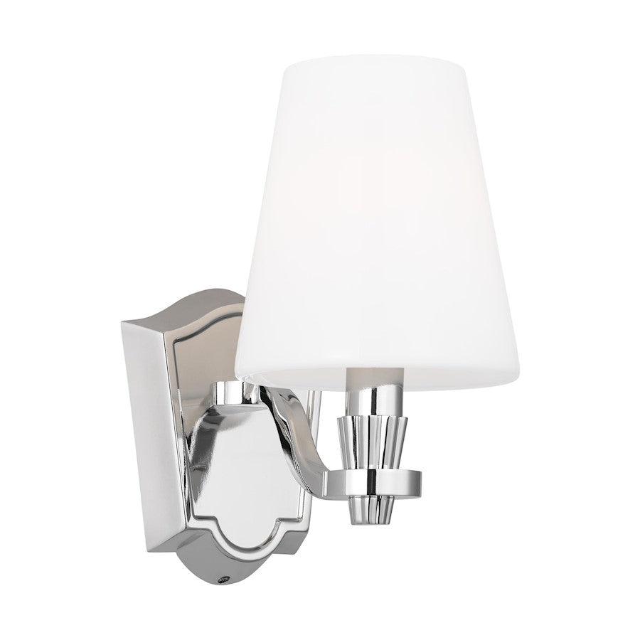 1 Light Bathroom Vanity Light, Polished Nickel