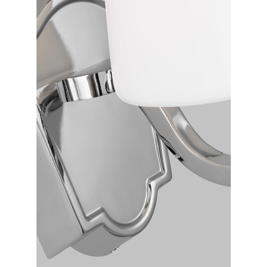 1 Light Bathroom Vanity Light, Polished Nickel