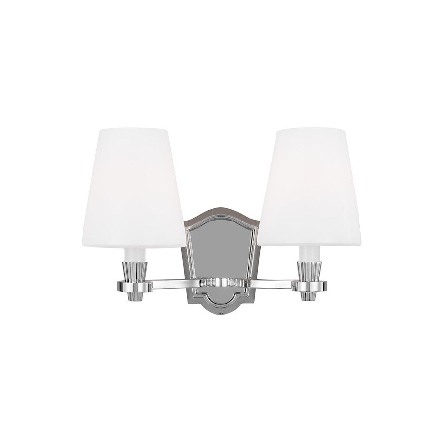 2 Light Bathroom Vanity Light, Polished Nickel