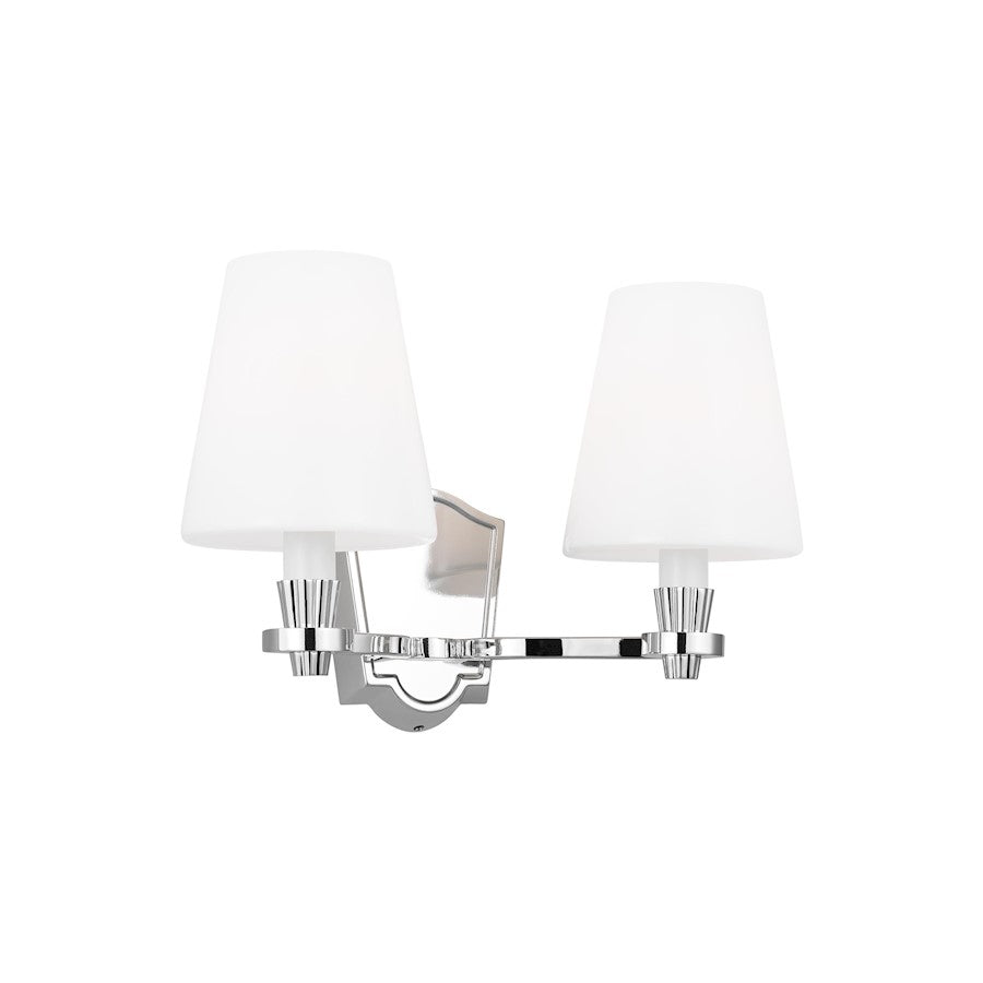 2 Light Bathroom Vanity Light, Polished Nickel