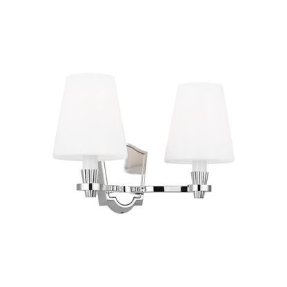 2 Light Bathroom Vanity Light, Polished Nickel