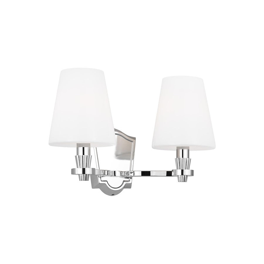 2 Light Bathroom Vanity Light, Polished Nickel