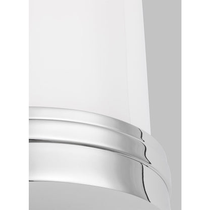 1 Light Small Bathroom Vanity Light, Polished Nickel