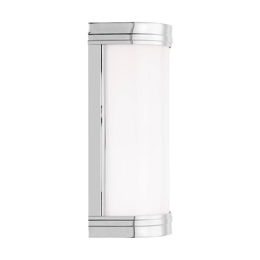 1 Light Small Bathroom Vanity Light, Polished Nickel