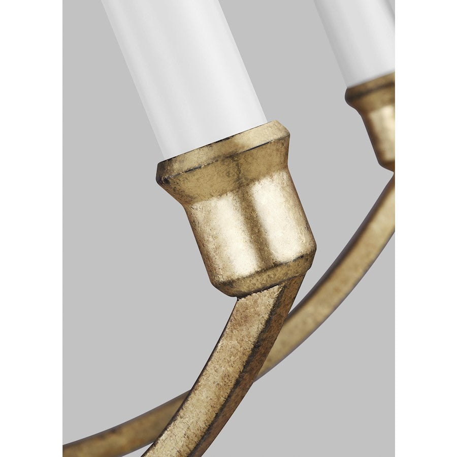 12 Light Medium Chandelier, Ant Gild